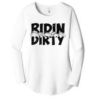 Retro UTV SXS Rider Riding Dirty ATV Offroad Riding SXS Life Women's Perfect Tri Tunic Long Sleeve Shirt