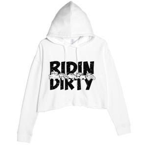 Retro UTV SXS Rider Riding Dirty ATV Offroad Riding SXS Life Crop Fleece Hoodie