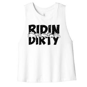 Retro UTV SXS Rider Riding Dirty ATV Offroad Riding SXS Life Women's Racerback Cropped Tank