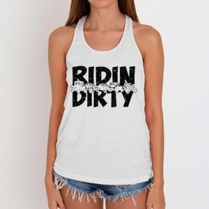 Retro UTV SXS Rider Riding Dirty ATV Offroad Riding SXS Life Women's Knotted Racerback Tank