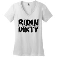 Retro UTV SXS Rider Riding Dirty ATV Offroad Riding SXS Life Women's V-Neck T-Shirt