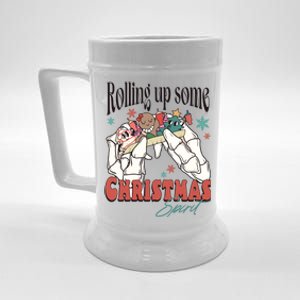 Rolling Up Some Christmas Spirit Skeleton Christmas Beer Stein