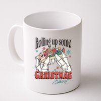 Rolling Up Some Christmas Spirit Skeleton Christmas Coffee Mug