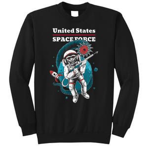 Retro United States Space Force Space Monkey Soldier Sweatshirt