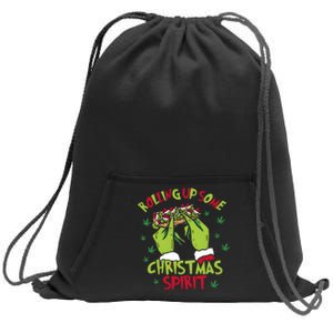 Rolling Up Some Christmas Spirit Xmas Sweatshirt Cinch Pack Bag