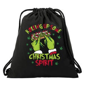 Rolling Up Some Christmas Spirit Xmas Drawstring Bag