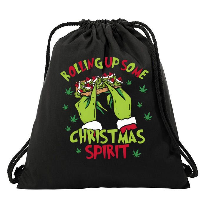 Rolling Up Some Christmas Spirit Xmas Drawstring Bag