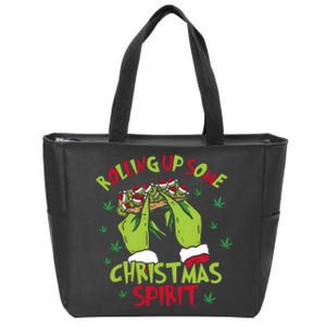 Rolling Up Some Christmas Spirit Xmas Zip Tote Bag