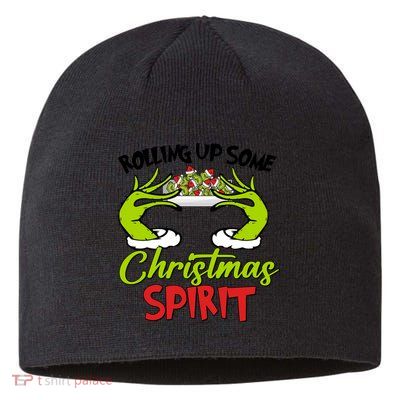 Rollin Up Some Christmas Spirit Merry Grinchmas Sustainable Beanie
