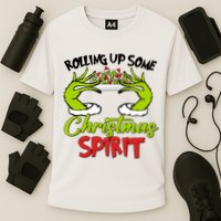 Rollin Up Some Christmas Spirit Merry Grinchmas Cooling Performance Crew T-Shirt
