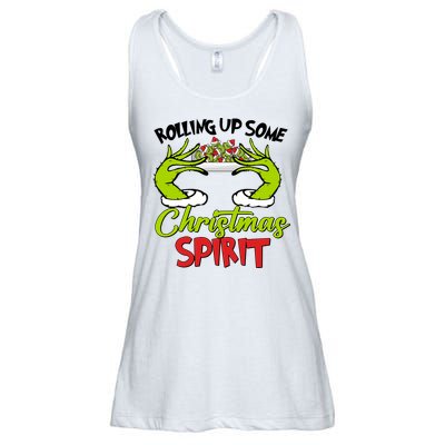 Rollin Up Some Christmas Spirit Merry Grinchmas Ladies Essential Flowy Tank