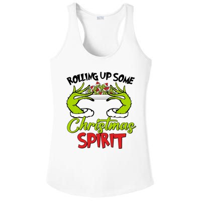 Rollin Up Some Christmas Spirit Merry Grinchmas Ladies PosiCharge Competitor Racerback Tank