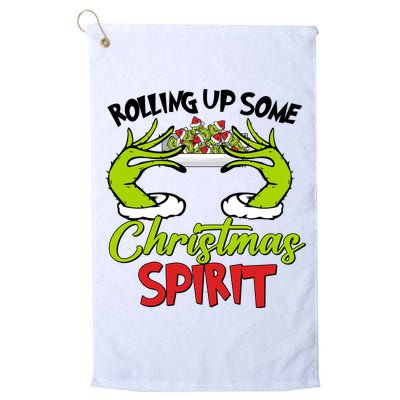 Rollin Up Some Christmas Spirit Merry Grinchmas Golf Towel