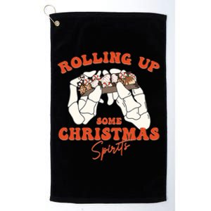 Rolling Up Some Christmas Spirits Funny Gift Platinum Collection Golf Towel