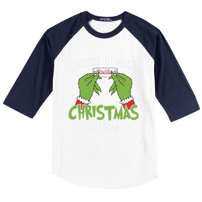 Rolling Up Some Christmas Spirit Christmas Tree Cakes Snack Baseball Sleeve Shirt