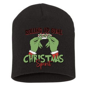 Rolling Up Some Christmas Spirit Christmas Vibes Short Acrylic Beanie