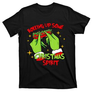 Rolling Up Some Christmas Spirit Xmas Pajamas Holiday Santa T-Shirt