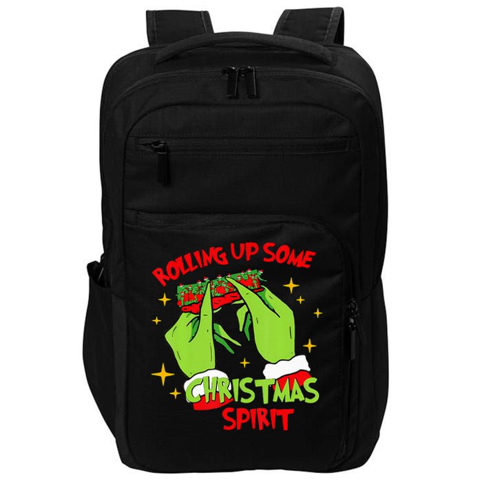 Rolling Up Some Christmas Spirit Xmas Pajamas Holiday Santa Impact Tech Backpack