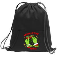 Rolling Up Some Christmas Spirit Xmas Pajamas Holiday Santa Sweatshirt Cinch Pack Bag