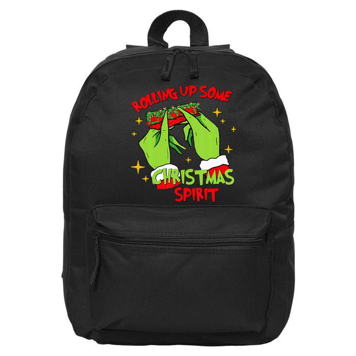 Rolling Up Some Christmas Spirit Xmas Pajamas Holiday Santa 16 in Basic Backpack