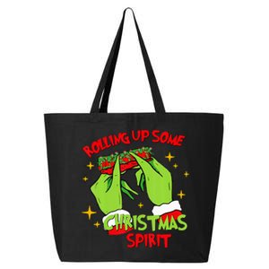 Rolling Up Some Christmas Spirit Xmas Pajamas Holiday Santa 25L Jumbo Tote