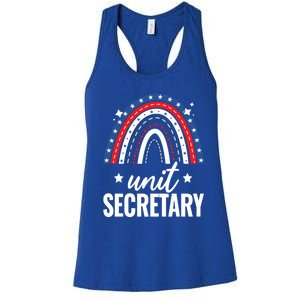 Rainbow Unit Secretary 4th Of July Usa America Patriotic Cool Gift Women's Racerback Tank