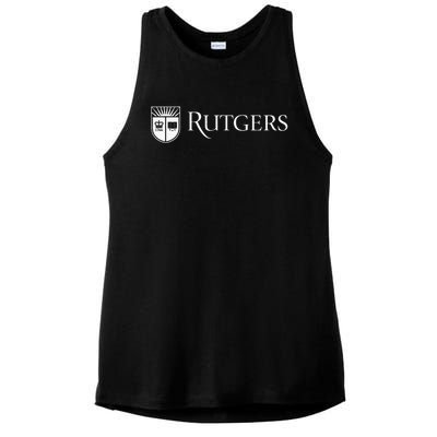 Rutgers University Scarlet Knights Block Text Ladies PosiCharge Tri-Blend Wicking Tank