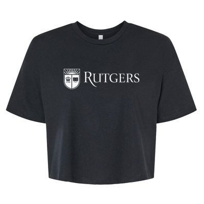 Rutgers University Scarlet Knights Block Text Bella+Canvas Jersey Crop Tee