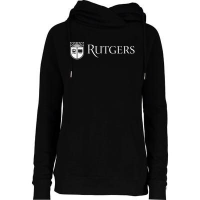 Rutgers University Scarlet Knights Block Text Womens Funnel Neck Pullover Hood