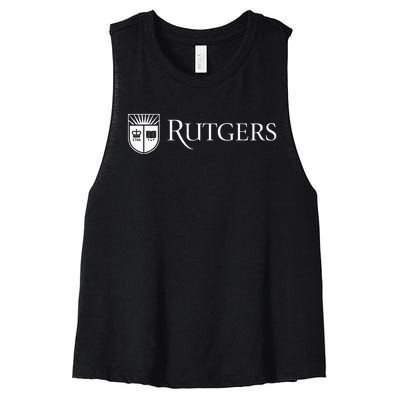 Rutgers University Scarlet Knights Block Text Women's Racerback Cropped Tank