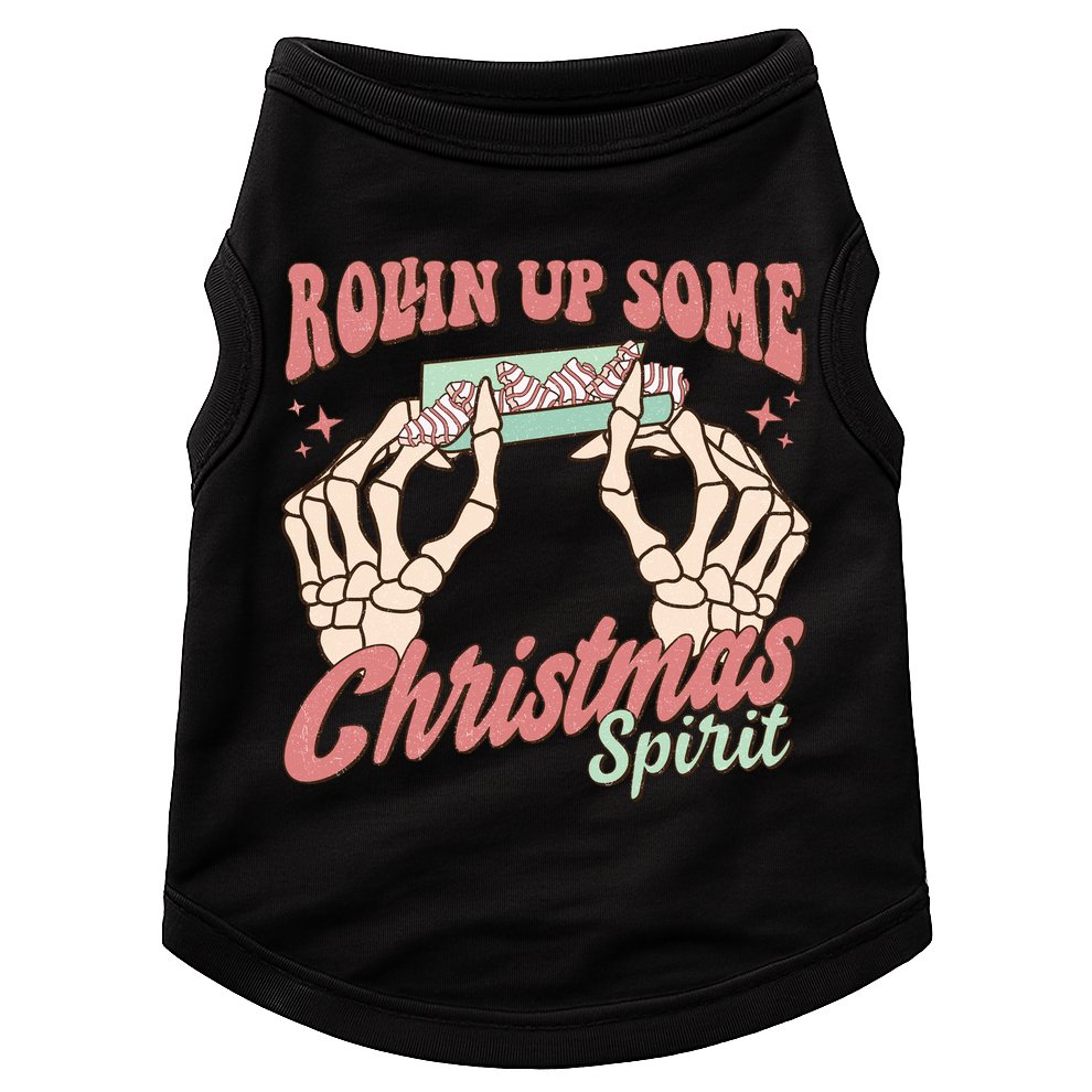 Rollin Up Some Christmas Spirit Funny Marijuana Doggie Tank