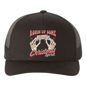 Rollin Up Some Christmas Spirit Funny Marijuana Yupoong Adult 5-Panel Trucker Hat