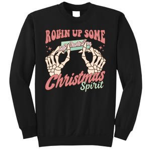 Rollin Up Some Christmas Spirit Funny Marijuana Sweatshirt