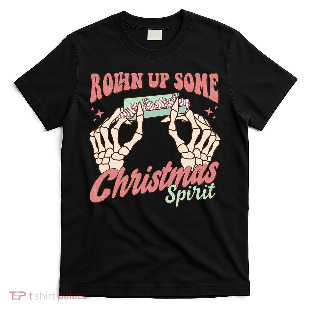 Rollin Up Some Christmas Spirit Funny Marijuana T-Shirt