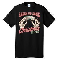 Rollin Up Some Christmas Spirit Funny Marijuana Tall T-Shirt