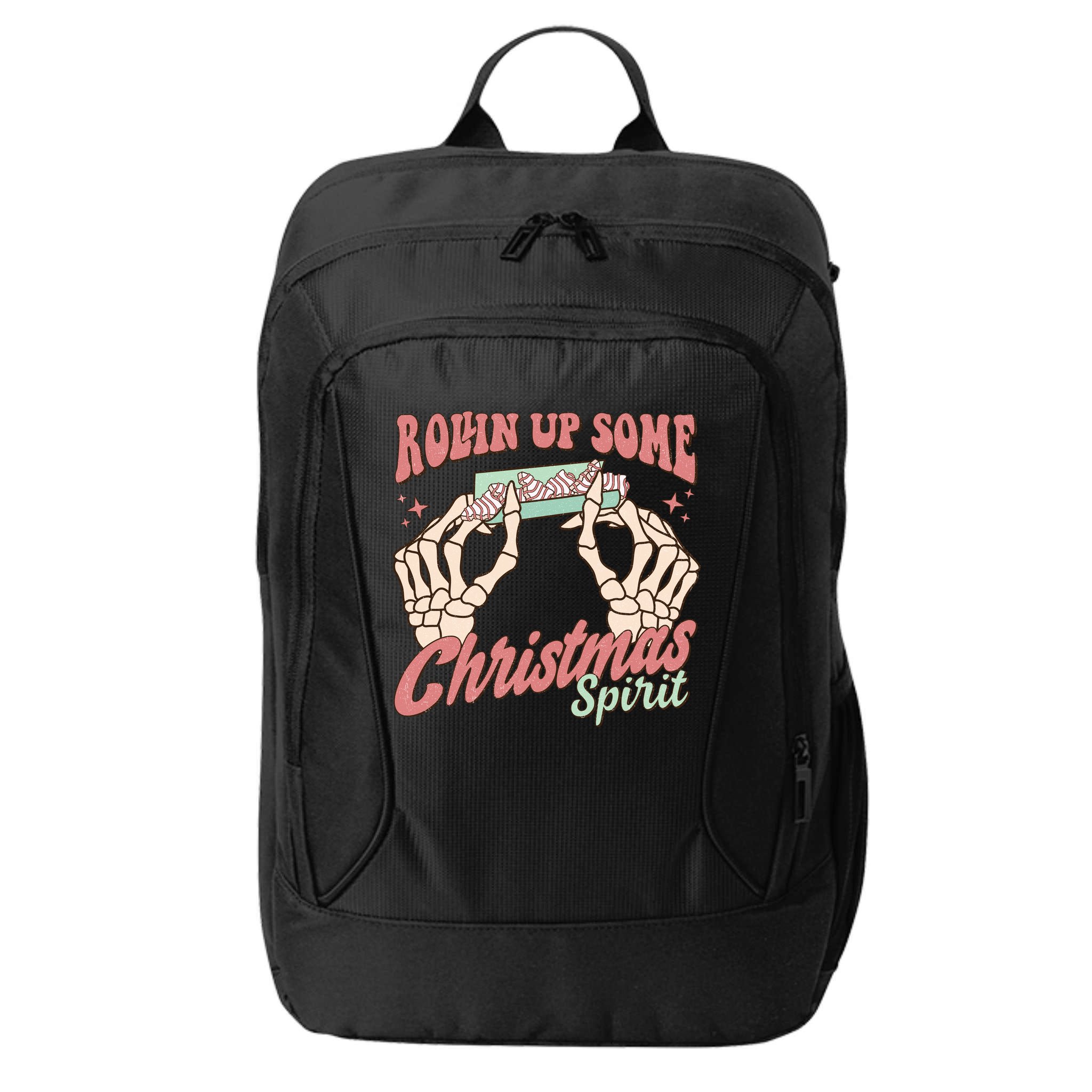 Rollin Up Some Christmas Spirit Funny Marijuana City Backpack