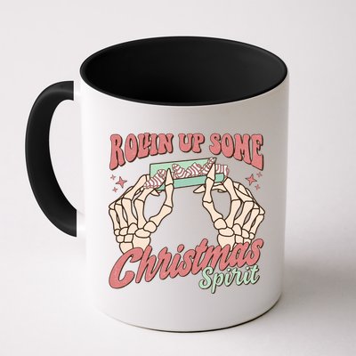 Rollin Up Some Christmas Spirit Funny Marijuana Mug