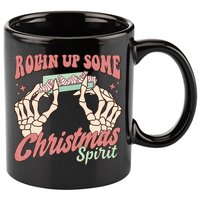 Rollin Up Some Christmas Spirit Funny Marijuana 11oz C Handle Ceramic Mug