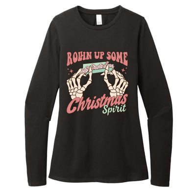 Rollin Up Some Christmas Spirit Funny Marijuana Womens CVC Long Sleeve Shirt