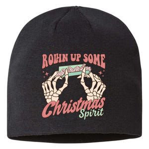 Rollin Up Some Christmas Spirit Funny Marijuana Sustainable Beanie