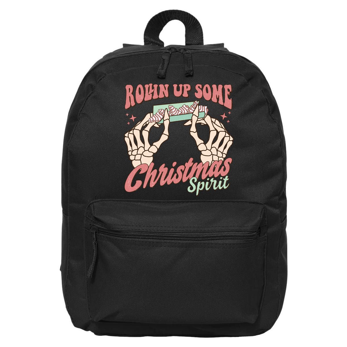 Rollin Up Some Christmas Spirit Funny Marijuana 16 in Basic Backpack