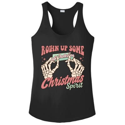 Rollin Up Some Christmas Spirit Funny Marijuana Ladies PosiCharge Competitor Racerback Tank