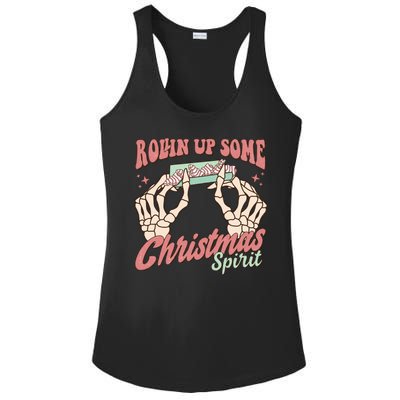 Rollin Up Some Christmas Spirit Funny Marijuana Ladies PosiCharge Competitor Racerback Tank