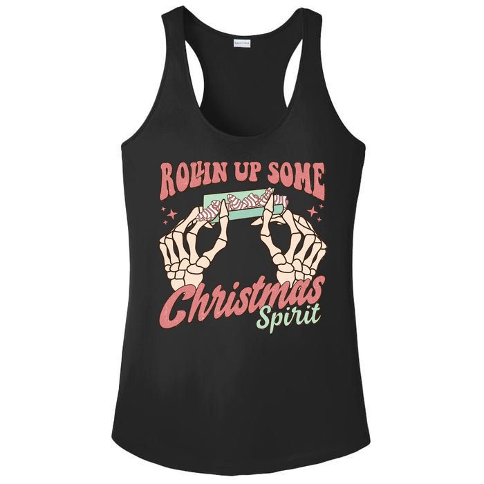 Rollin Up Some Christmas Spirit Funny Marijuana Ladies PosiCharge Competitor Racerback Tank