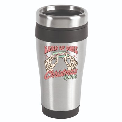 Rollin Up Some Christmas Spirit Funny Marijuana 16oz Travel Tumbler