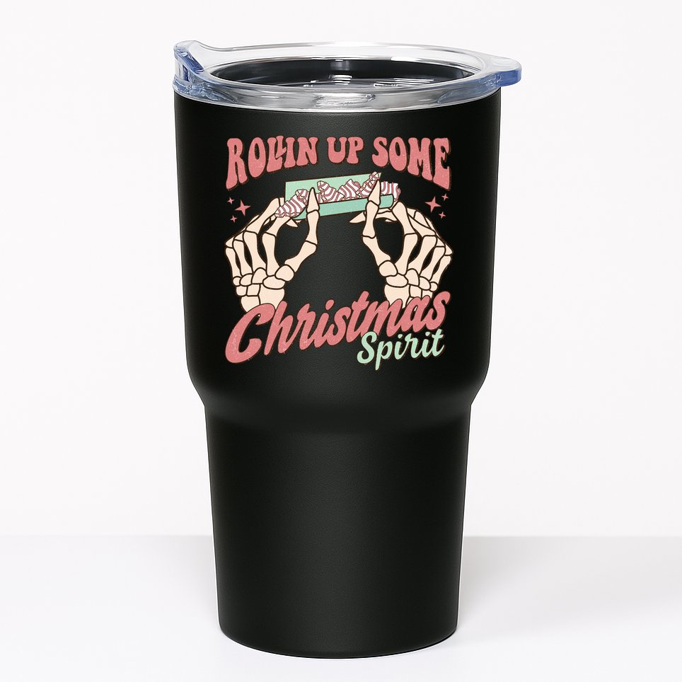 Rollin Up Some Christmas Spirit Funny Marijuana Tumbler