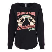 Rollin Up Some Christmas Spirit Funny Marijuana Womens California Wash Sweatshirt