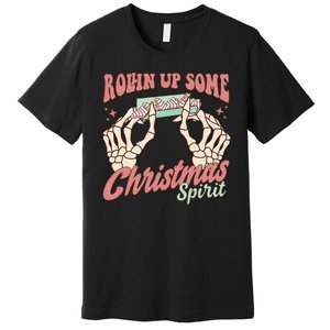 Rollin Up Some Christmas Spirit Funny Marijuana Premium T-Shirt