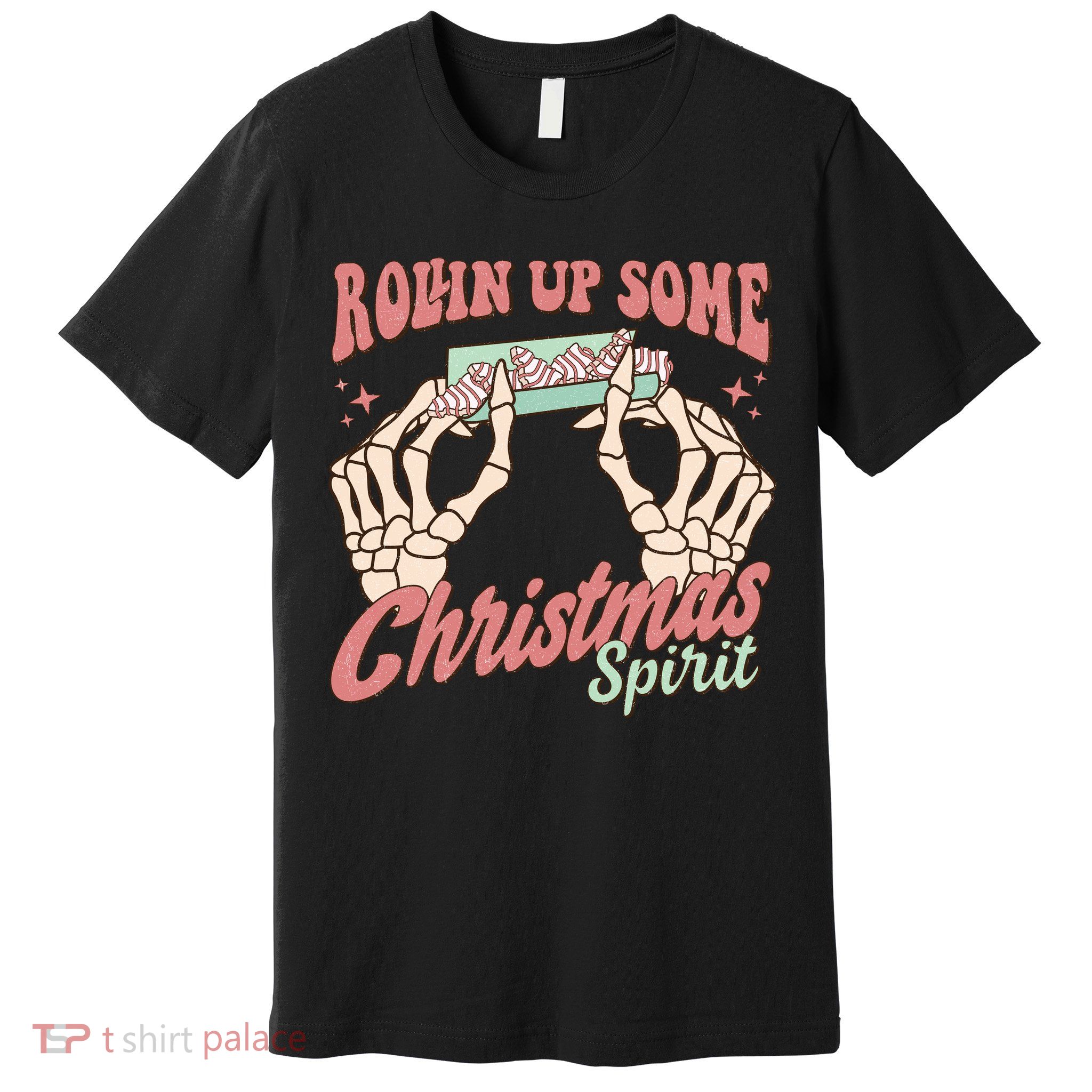 Rollin Up Some Christmas Spirit Funny Marijuana Premium T-Shirt