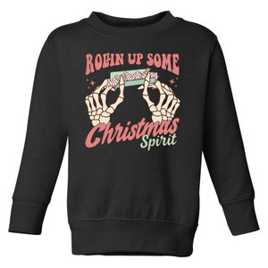 Rollin Up Some Christmas Spirit Funny Marijuana Toddler Sweatshirt